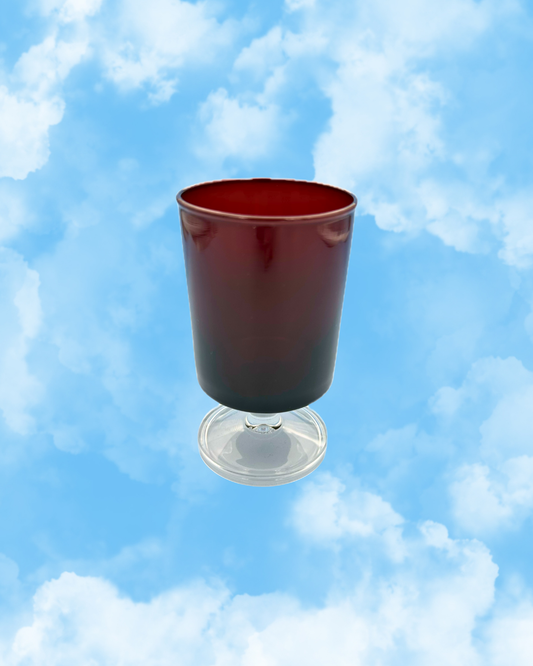 Verre à pied vintage Luminarc modèle Suède rouge carmin